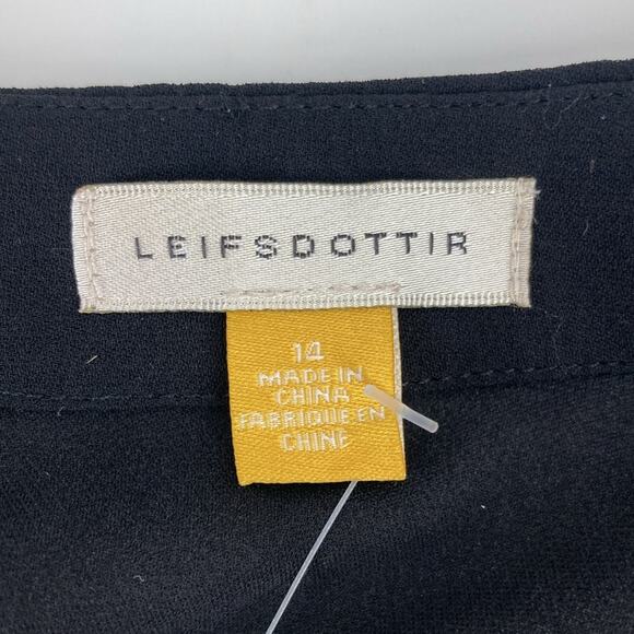 Anthropologie Leifsdottir Womens Black Silk Chiffon Lace Sleeve Blouse 14 New - Picture 9 of 13